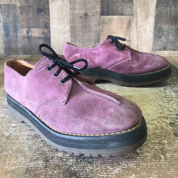 Dr Martens Vintage Purple Suede Oxford Shoes Made England Mens UK 10 US 11 - Picture 12 of 12